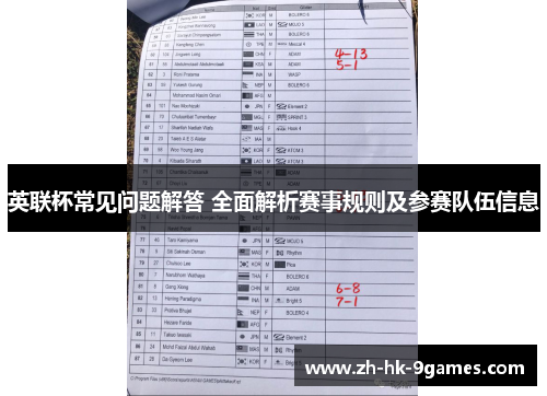 英联杯常见问题解答 全面解析赛事规则及参赛队伍信息 英联杯常见问题解答 全面解析赛事规则及参赛队伍信息